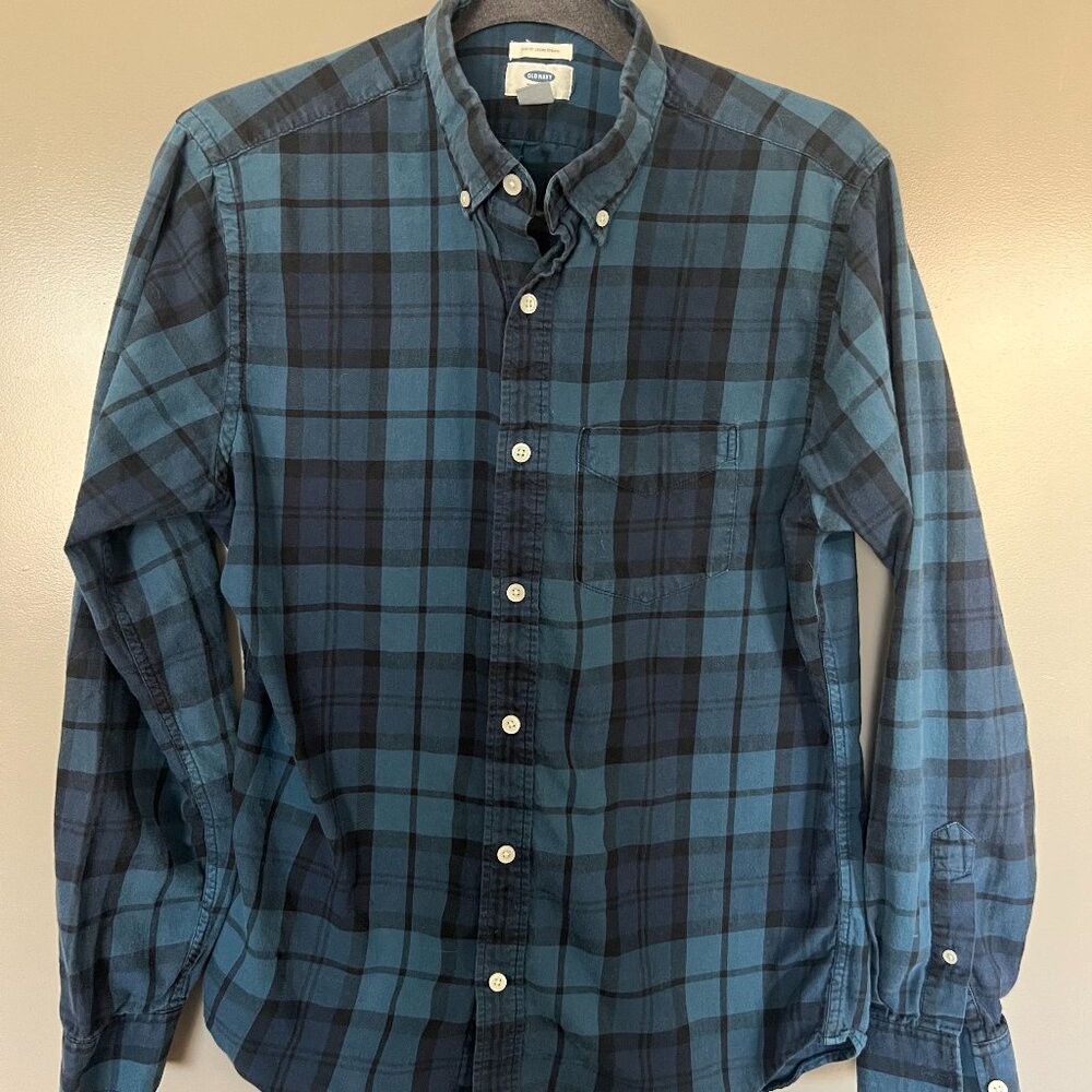 Old Navy- Blue/Dark Blue Flannel- Slim Fit- Medium